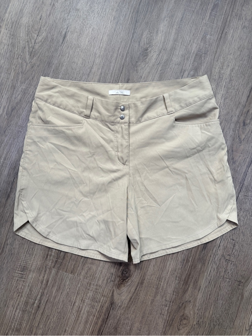 Adidas High Waist Active Golf Shorts Beige Sz 8